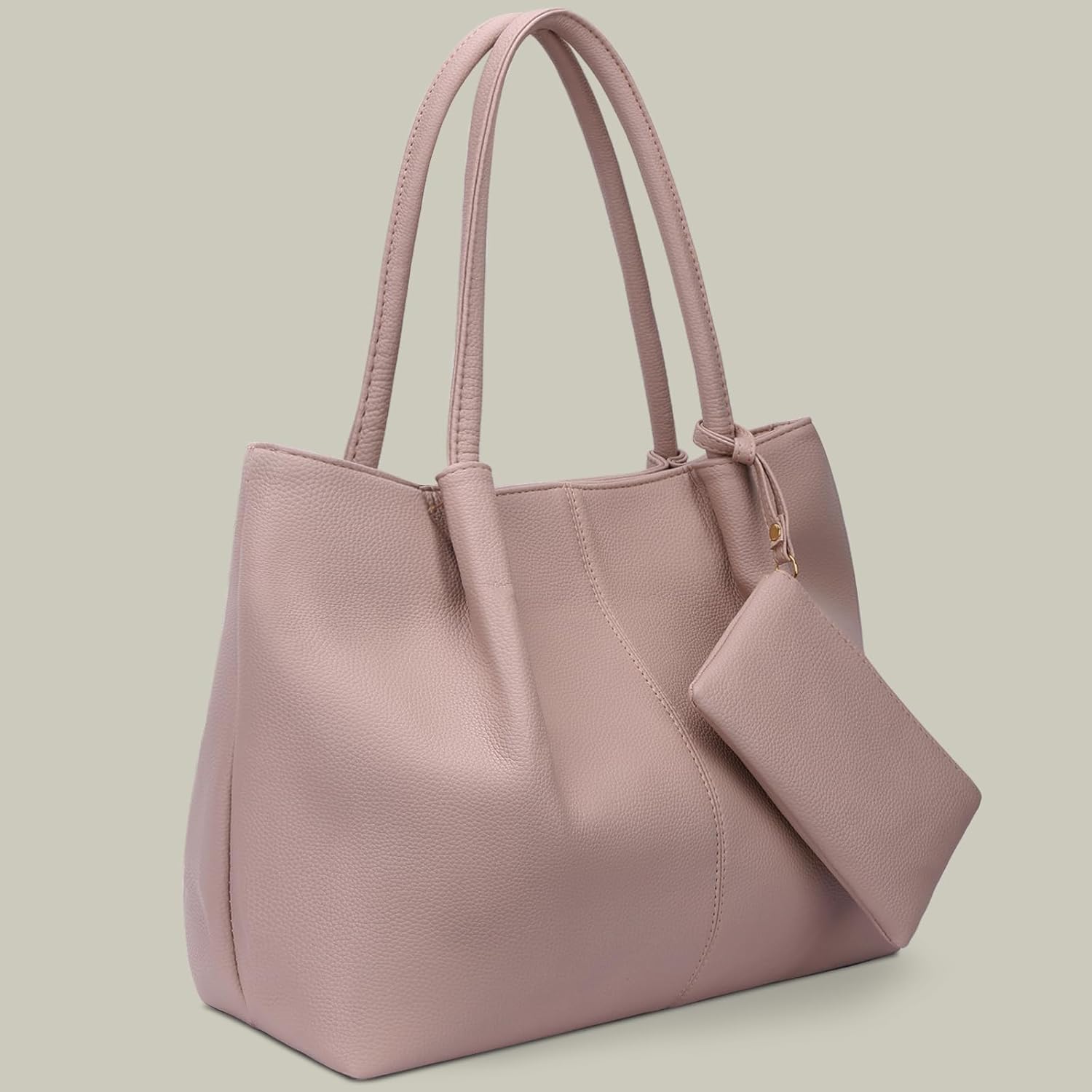 KKXIU Tote Bag for Women Vegan Leather Shoulder Purse Large Capacity Travel Bag - Image 4