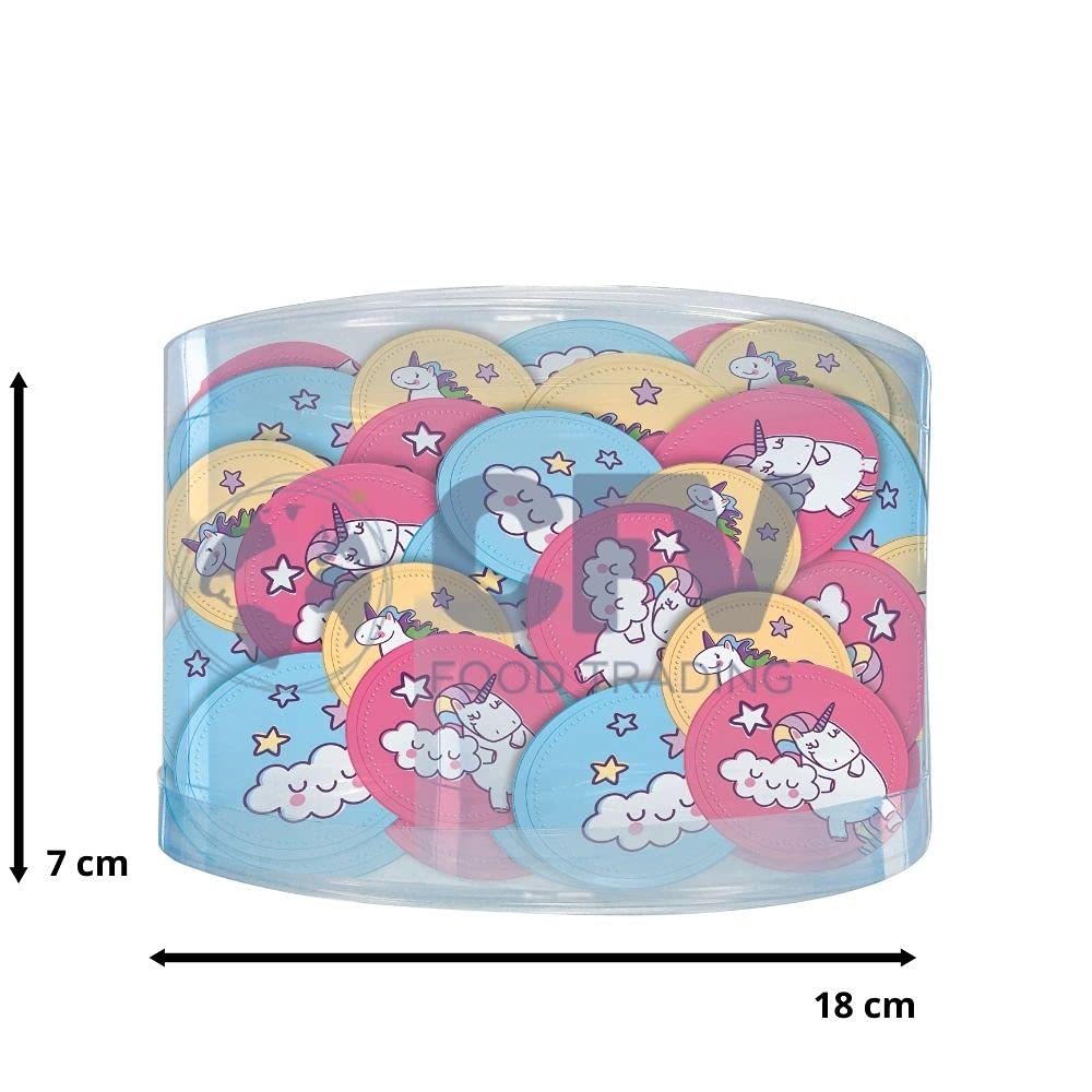 Monedas De Chocolate Con Leche Unicornio 1 Kg 190 Piezas 40 Mm