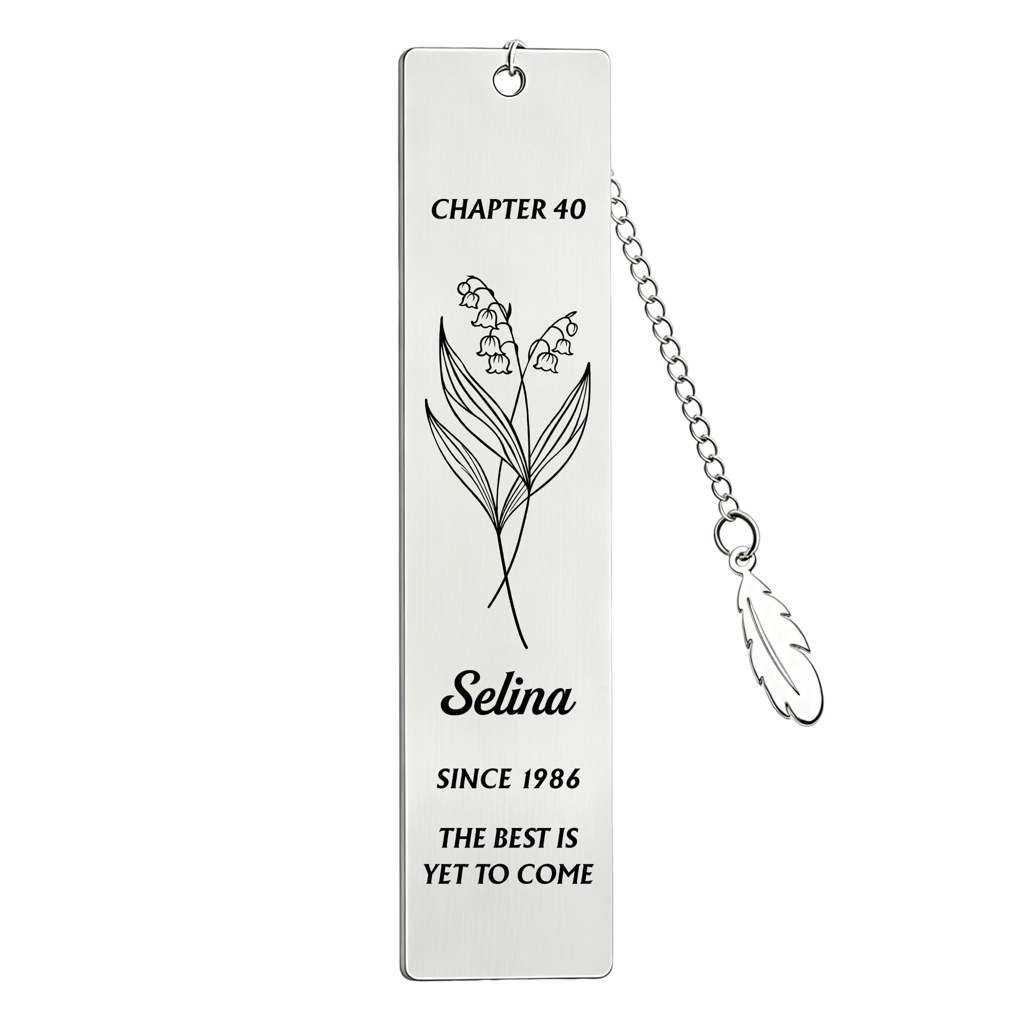 EDSG Personalised Bookmark for Women Men, Engraved Metal Bookmarks with Birth Flower, Personalised Book Mark Gifts for Book Lovers Readers Students Teachers Birthday Christmas Mother's Day