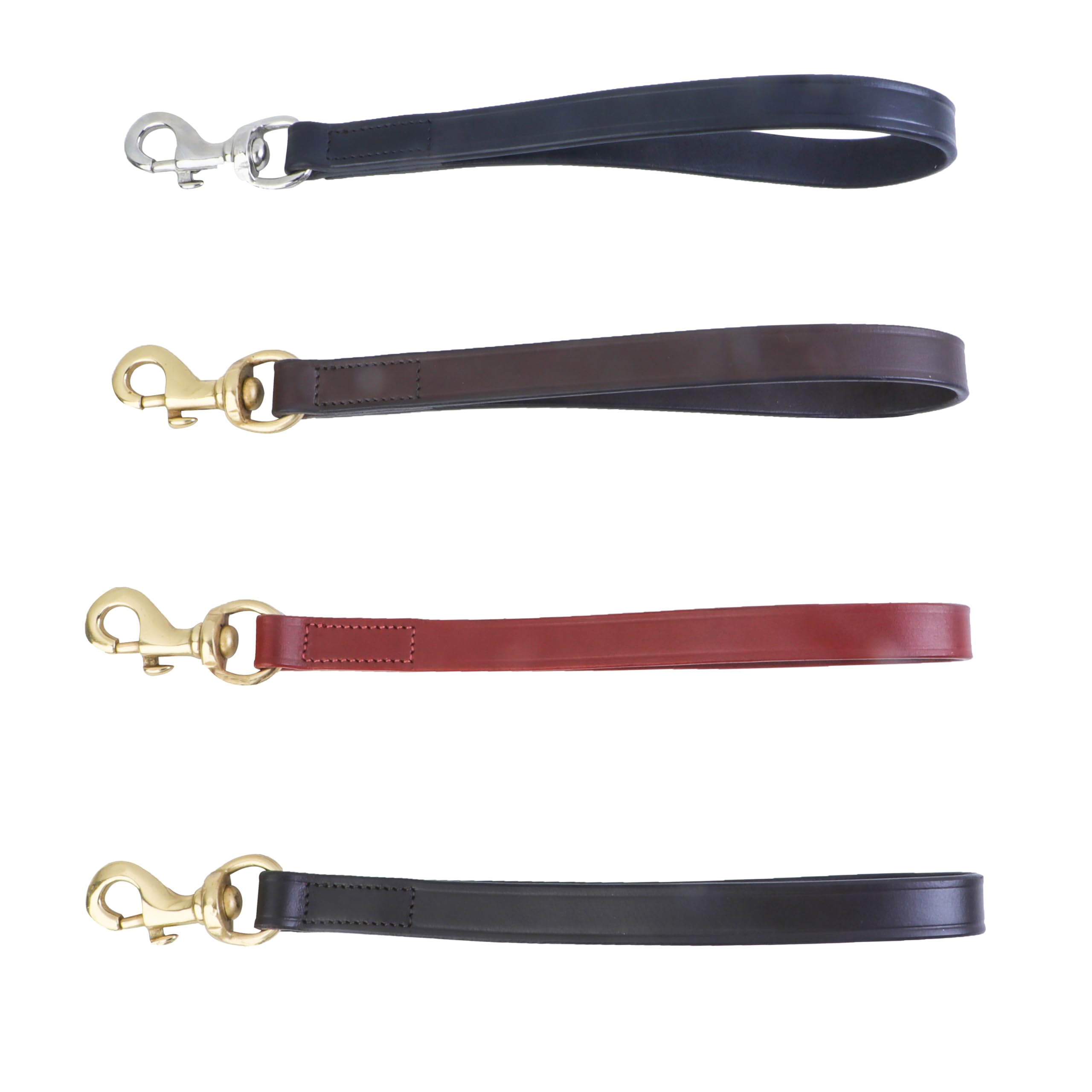 SIE Equestrian Leather Short Traffic Dog Leash 12" (Brown), 12 inches - Image 2