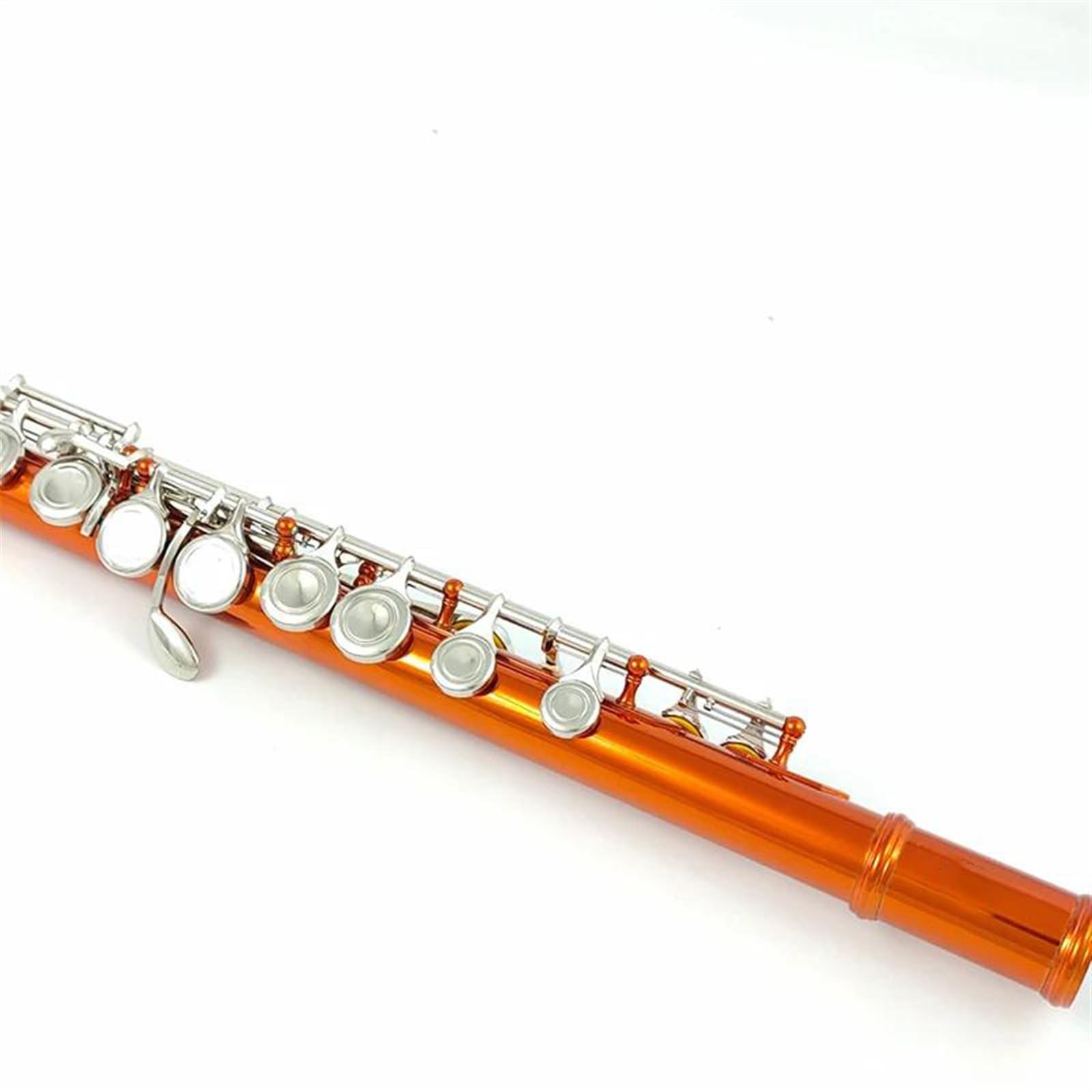 Flauta Naranja Con 16 Agujeros Cerrados, Teclas C, Cuerpo Niquelado De Cuproníquel, Flauta Con Llave E Flauta Travesera Kit