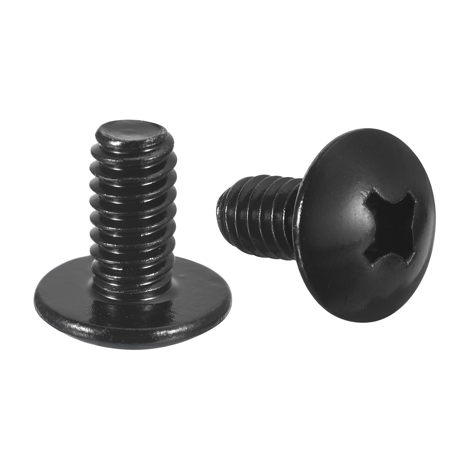 uxcell 1/4-20 x 1-1/4" Truss Head Phillips Machine Screws, Full Thread, Phillips Drive, 304 Stainless Steel 18-8, Black Oxide Finish, Quantity 20