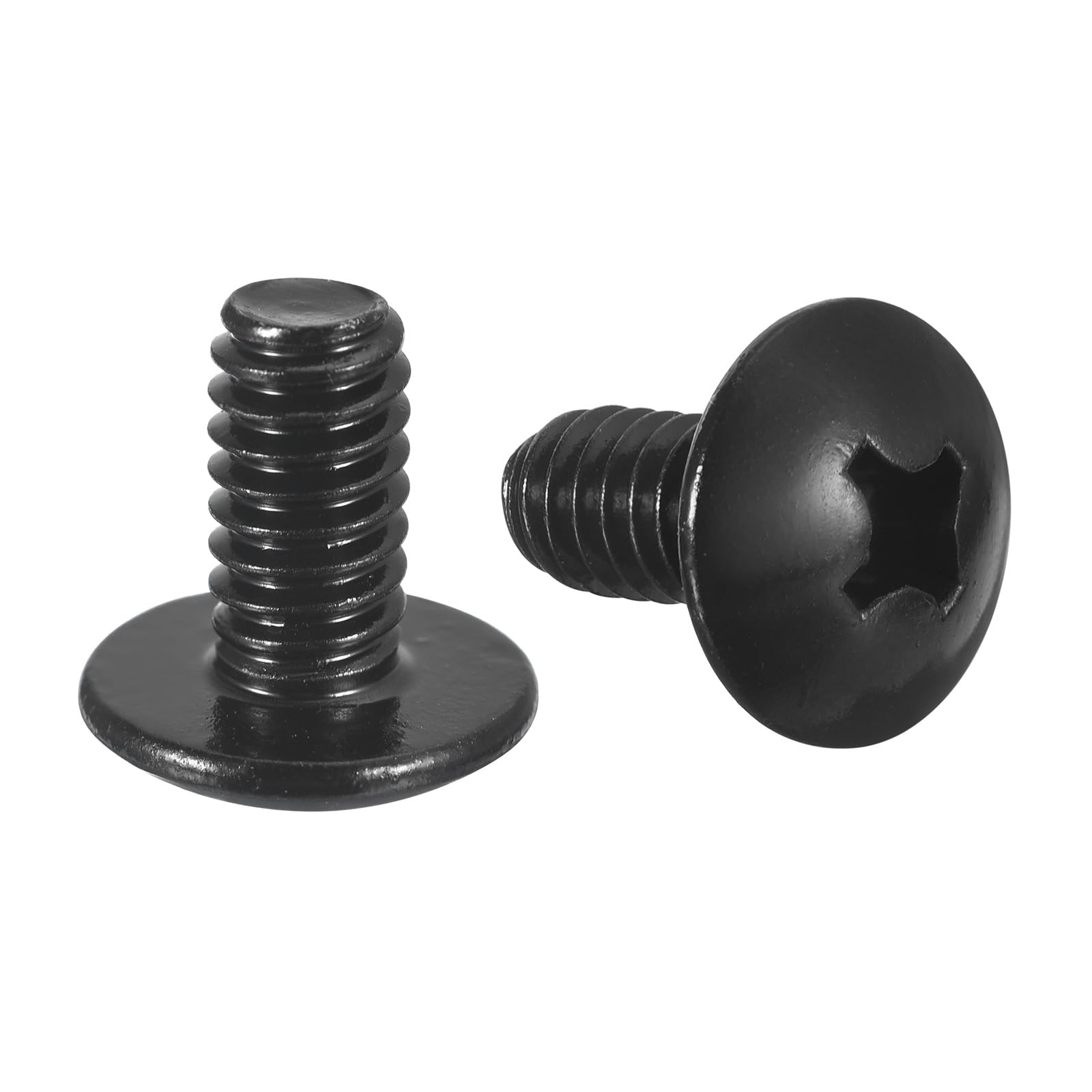 sourcing map 1/4-20 x 1/2" Truss Head Phillips Machine Screws, Full Thread, Phillips Drive, 304 Stainless Steel 18-8, Black Oxide Finish, Quantity 10