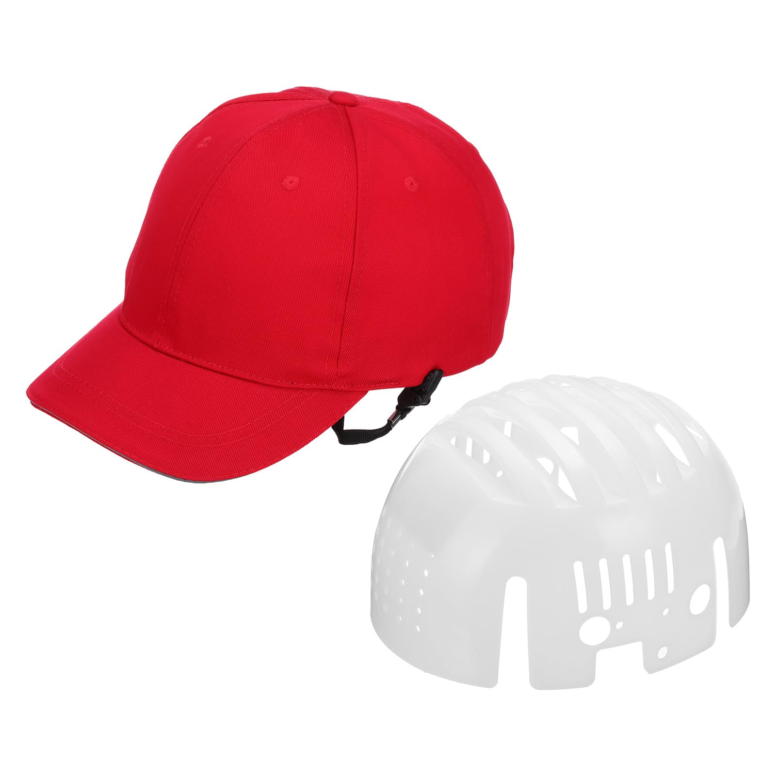 PATIKIL Casco duro de seguridad de 23.6 pulgadas, accesorio de correa de casco, casco duro para construcción, gorra de béisbol industrial transpirable, para deportes al aire libre, trabajo, color rojo