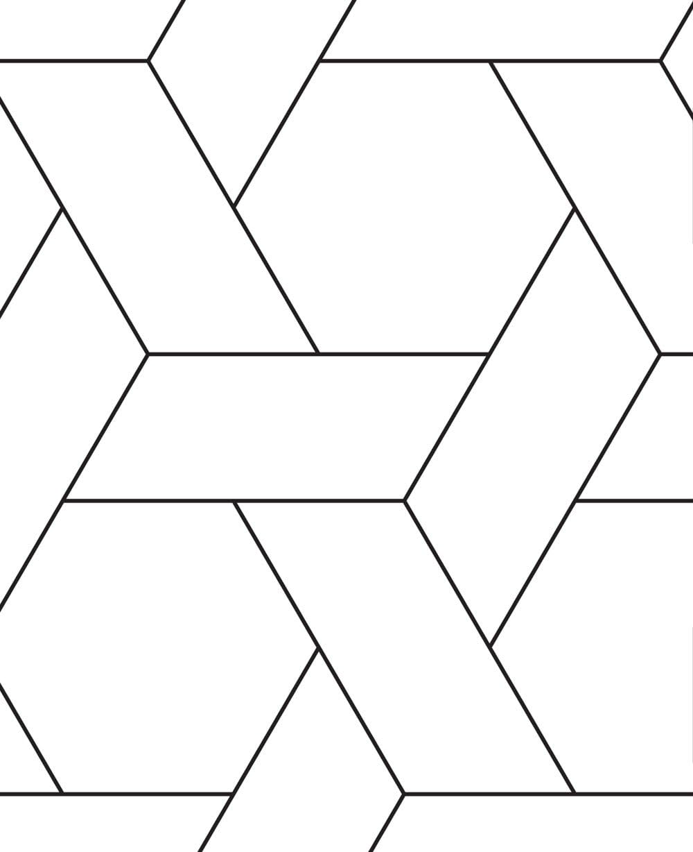 Simple Shapes Hexagon Basket Weave Pattern Wallpaper - Peel and Stick (Single Sheet 2ft x 9ft)