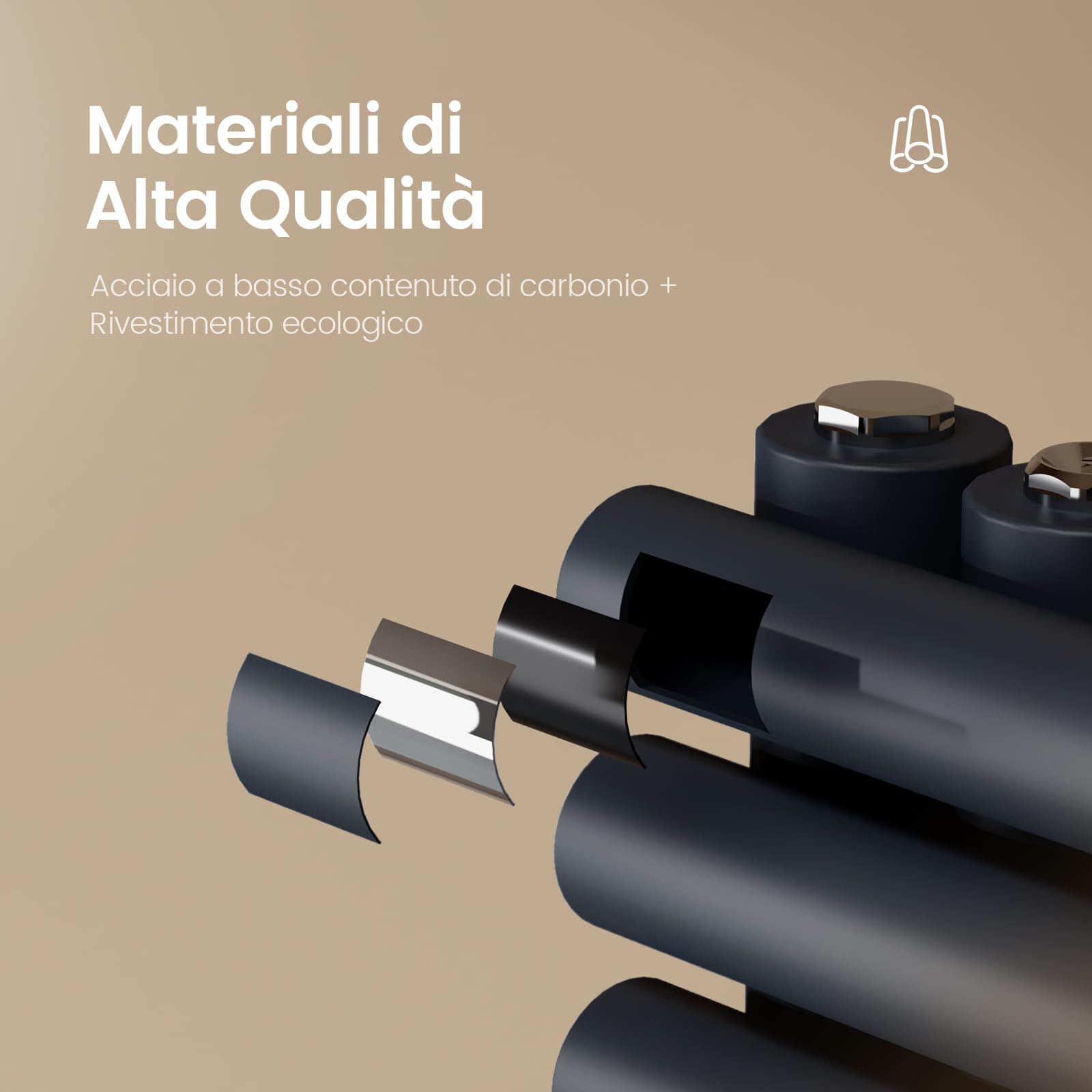 EMKE Scaldasalviette termoarredo a acqua calda per bagno, 1265 x 600 mm, Tubo rotondo Porta asciugamani, Scaldasalviette con attacchi laterali,Antracite 776W