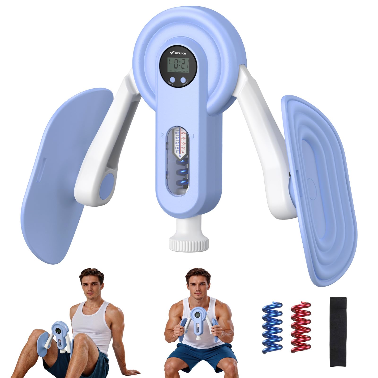 MERACH Thigh Master - Pelvic Floor Exercise Devices Thigh Exerciser with Counter, 400N 600N 2 Resistance Thigh Master Home Workout Equipment 360°Adjustable, Pelvic Floor Muscle Trainer for Women & Man
