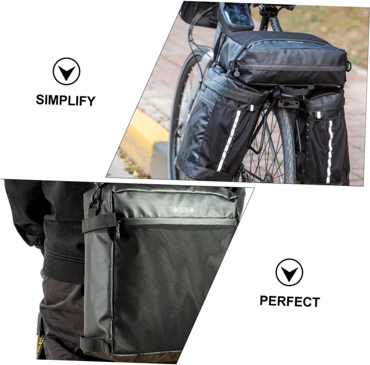 Waterproof Bike Carry Bag 50l Cycling Saddle Bag Rear Bicycle Pannier Mountain Bike Rack Travel Pack for Long-distance Riding