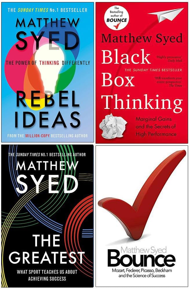 Matthew Syed Collection 4 Books Set (Rebel Ideas, Black Box Thinking, The Greatest, Bounce)