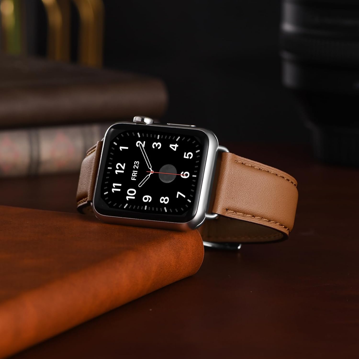 Genuine Leather Band Compatible with Apple Watch Bands for Women Office image 5