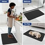 Bathroom Rugs Set 2 Piece Memory Foam Bath Rugs Non-Slip Bath Mat,Washable Room Mats,Absorbent Shaggy Rugs Super Soft Kitchen Mats, Batroom Carpets for Bathroom,Tub,Shower Home Decor(Black)