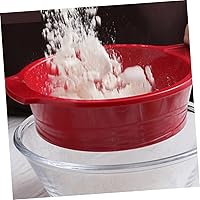 Vista 3 de BESTonZON Colador de metal para repostería, harina de malla de malla de acero inoxidable, tamiz para hornear, tamiz rojo para hornear, tamiz