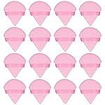 Flytianmy 16Pcs Triangle Powder Puffs, Face Makeup Puff for Body Loose Powder Beauty Makeup Tool Pink