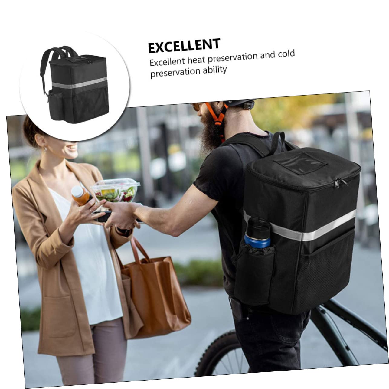 Ciieeo Tragbarer Thermorucksack für Lebensmittel Wasserdichte Lebensmitteltasche Thermotasche als Lunchtasche Picknicktasche oder Campingtasche mit Verstärktem Schultergurt für Hohen