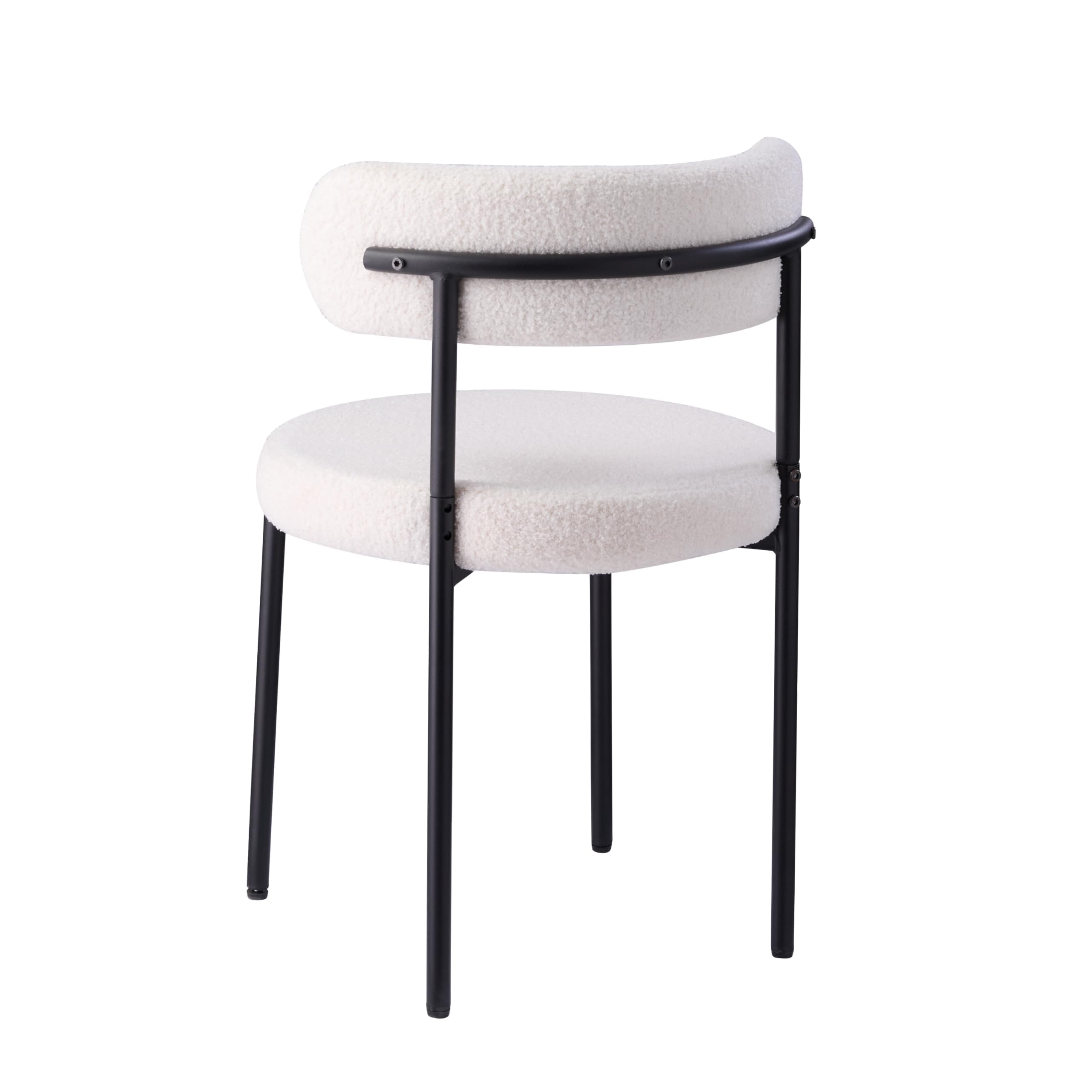 GrandCA HOME Juego de 4 Sillas de Comedor, Tapizadas en Terciopelo, Ideales para Salas de Estar, Comedores y Dormitorios, Blanco