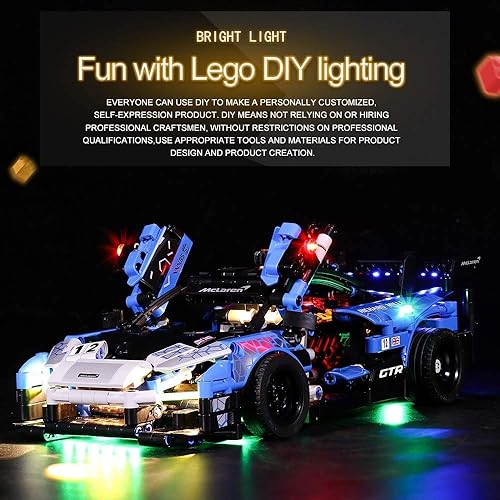Miniatura 2 de T-Club Kit de luces LED para Lego Technic McLaren Senna GTR 42123 USB y batería (LED incluidos, sin kit de Lego