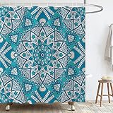 Yuyouqu Mandala Medallion Shower Curtain Boho Floral Damask Abstract Paisley Art for Bathroom Decor
