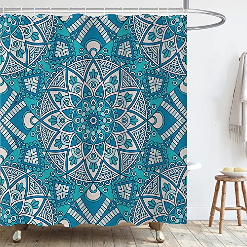 Yuyouqu Mandala Medallion Shower Curtain Boho Floral Damask Abstract Paisley Art For Bathroom Decor Polyester Fabric Waterproof Sets With 12 Hooks 72X72 Inch #TOP15