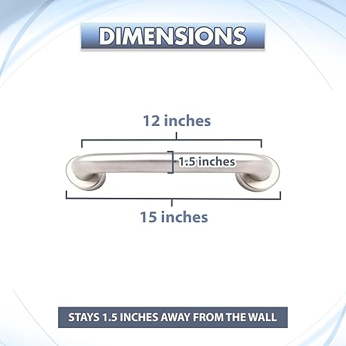 Miniatura 4 de Barra de agarre para bañera ducha  1.5 pulgadas de diámetro  Escaleras cama inodoro baño  asistencia de soporte y barandilla de seguridad  acero