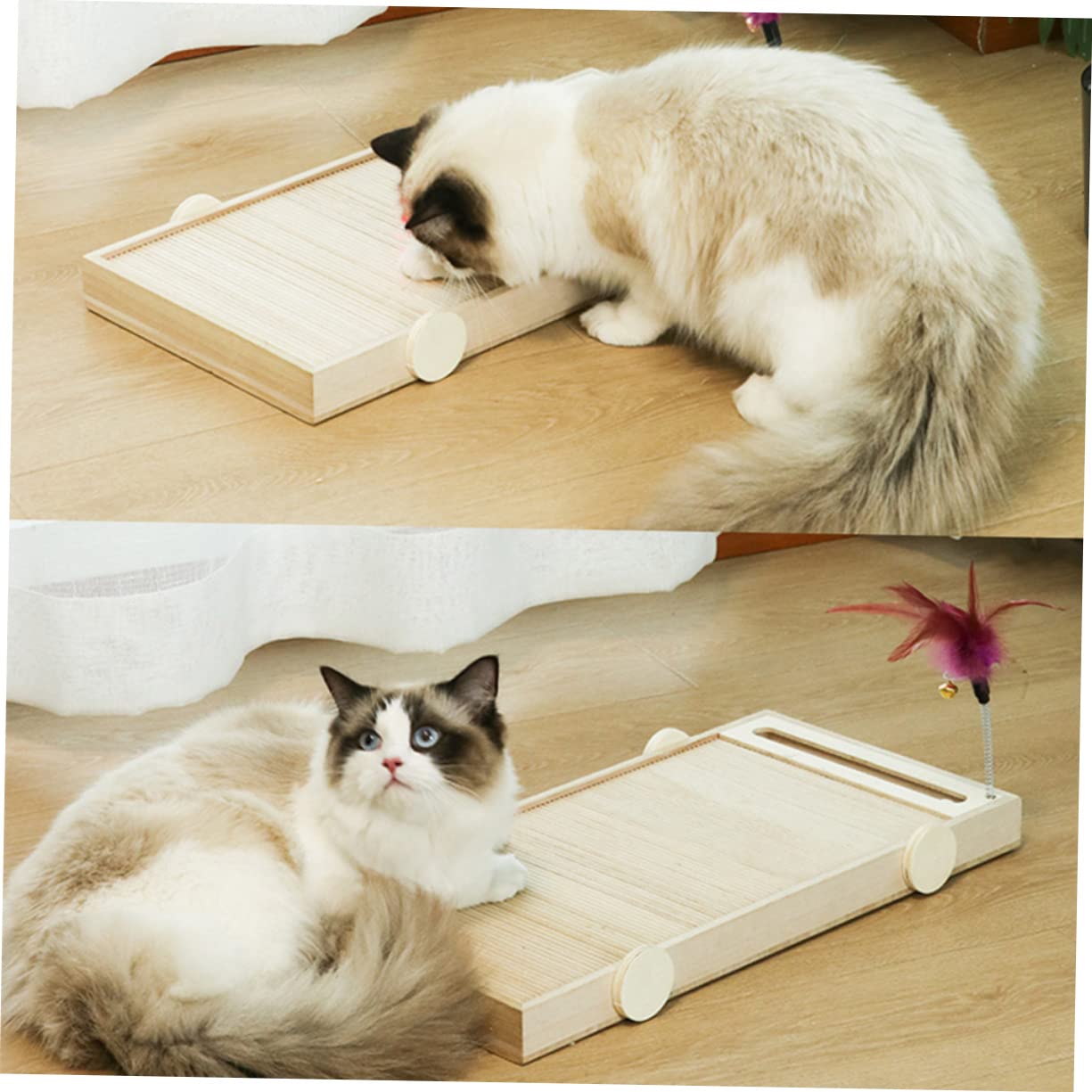 BESPORTBLE Tiragraffi per Gatti in Legno Resistente Multiuso per Proteggere Mobili e Mantenere Attivi i Gatti Accessorio per Giochi e Graffi