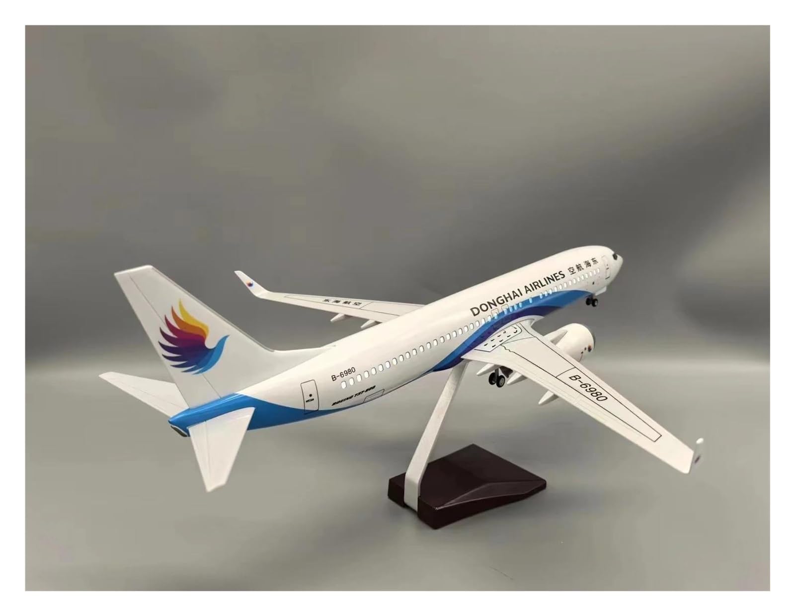 Aereo in Metallo pressofuso per Modello di Aeroplano in Resina pressofusa 737 Donghai 47CM con Supporto B737 per la Collezione di Appassionati di Aviazione per Raccolta ed Esposizione (con Luce)