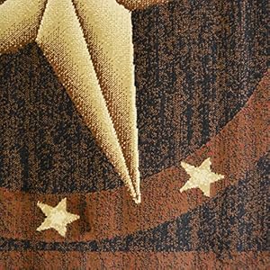 Rustic Lodge, Texas Star Area Rug, 5'3" W x 7'3" L Oval, Black 3683 Rustic Lodge Texas Star Area Rug 53 W x 73 L Oval Black 3683