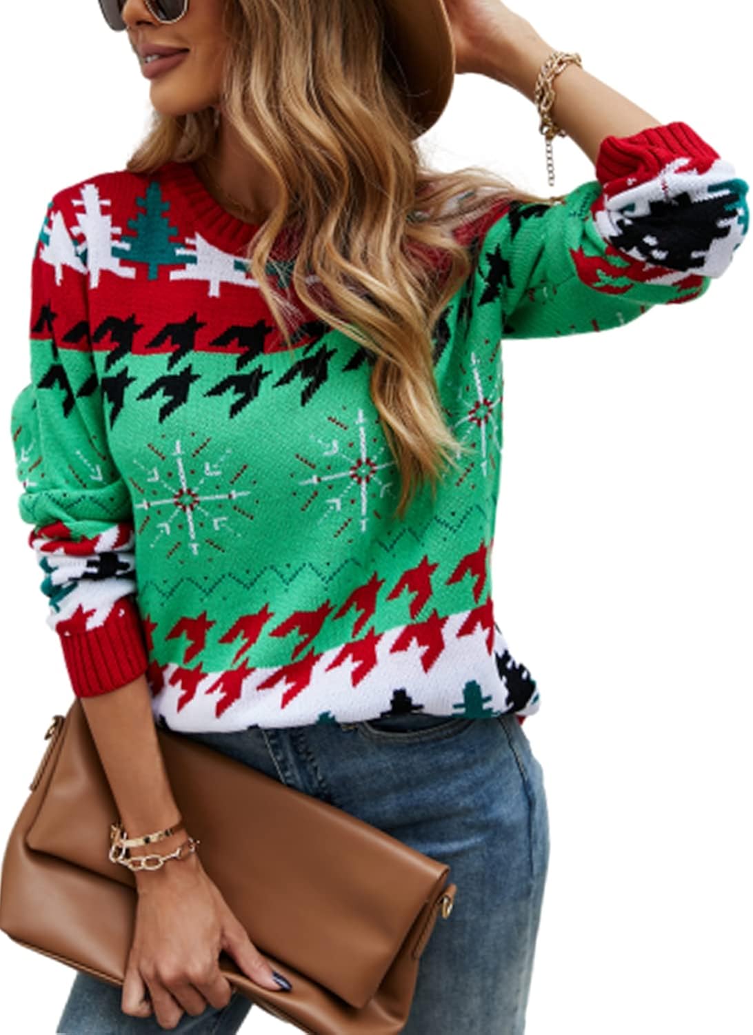 Women's Snowflake Christmas Sweater with Reindeer Nigeria Ubuy
