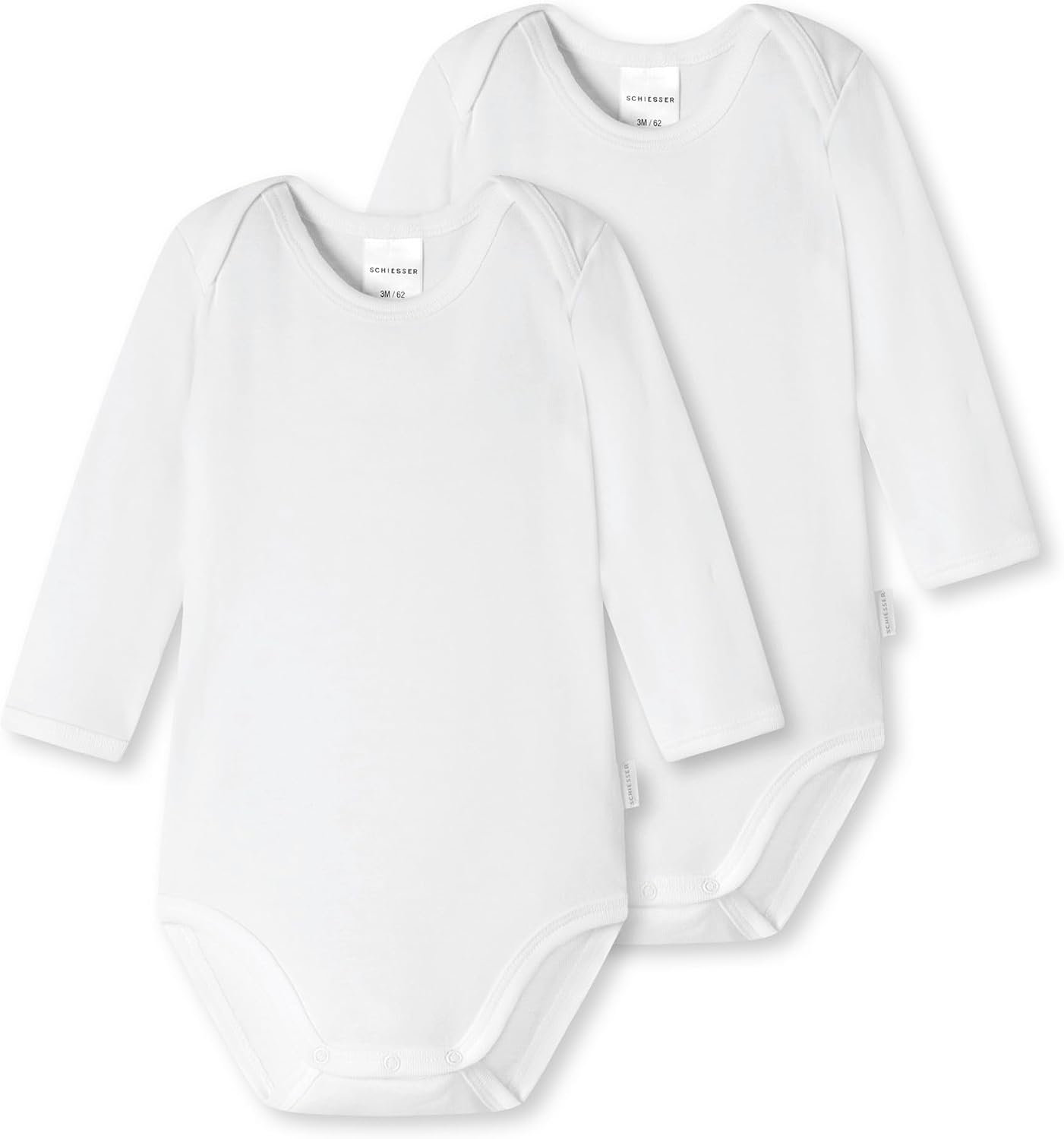 Schiesser Set 2 Body Manica Lunga Per Neonato E Bambino, Natural Love