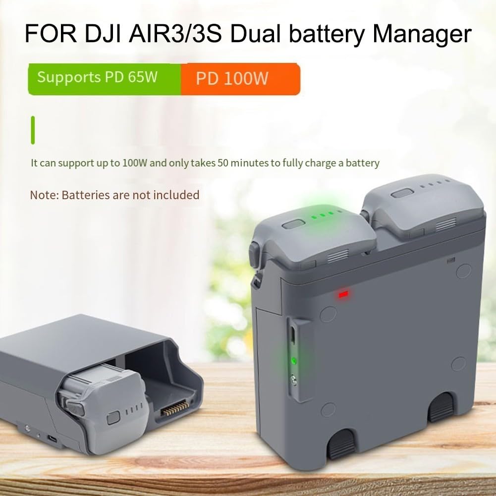 Batterie et chargeur de télécommande pour DJI Air 3S - Double utilisation efficace avec port USB pratique