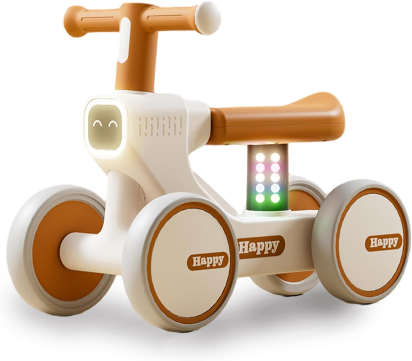 INGUNAR Balance Bike 1 Year Old, 10-24 Months Baby Balance Bike Toys, No Pedal Infant 4 Wheels Toddler Bike, Music and Light Toddler Car for First Birthday Gifts