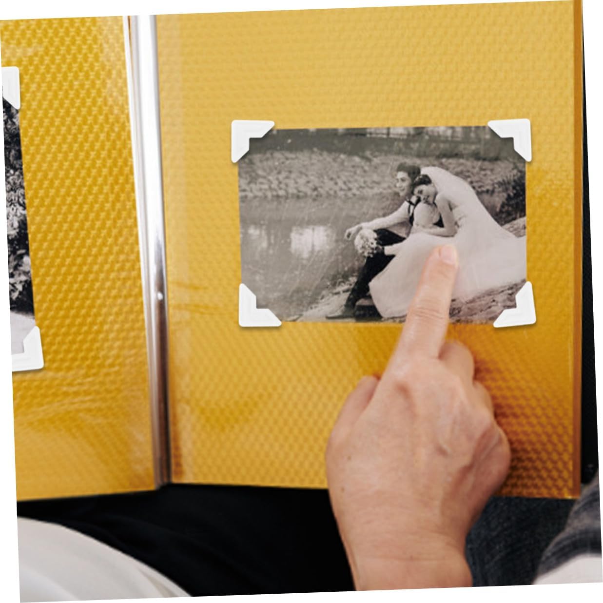 Self-Adhesive White Photo Mounting Corners 24pcs Per Sheet, 5 Sheets Pack for Scrapbooking, DIY Album Vintage Picture Frame Corner Protectors
