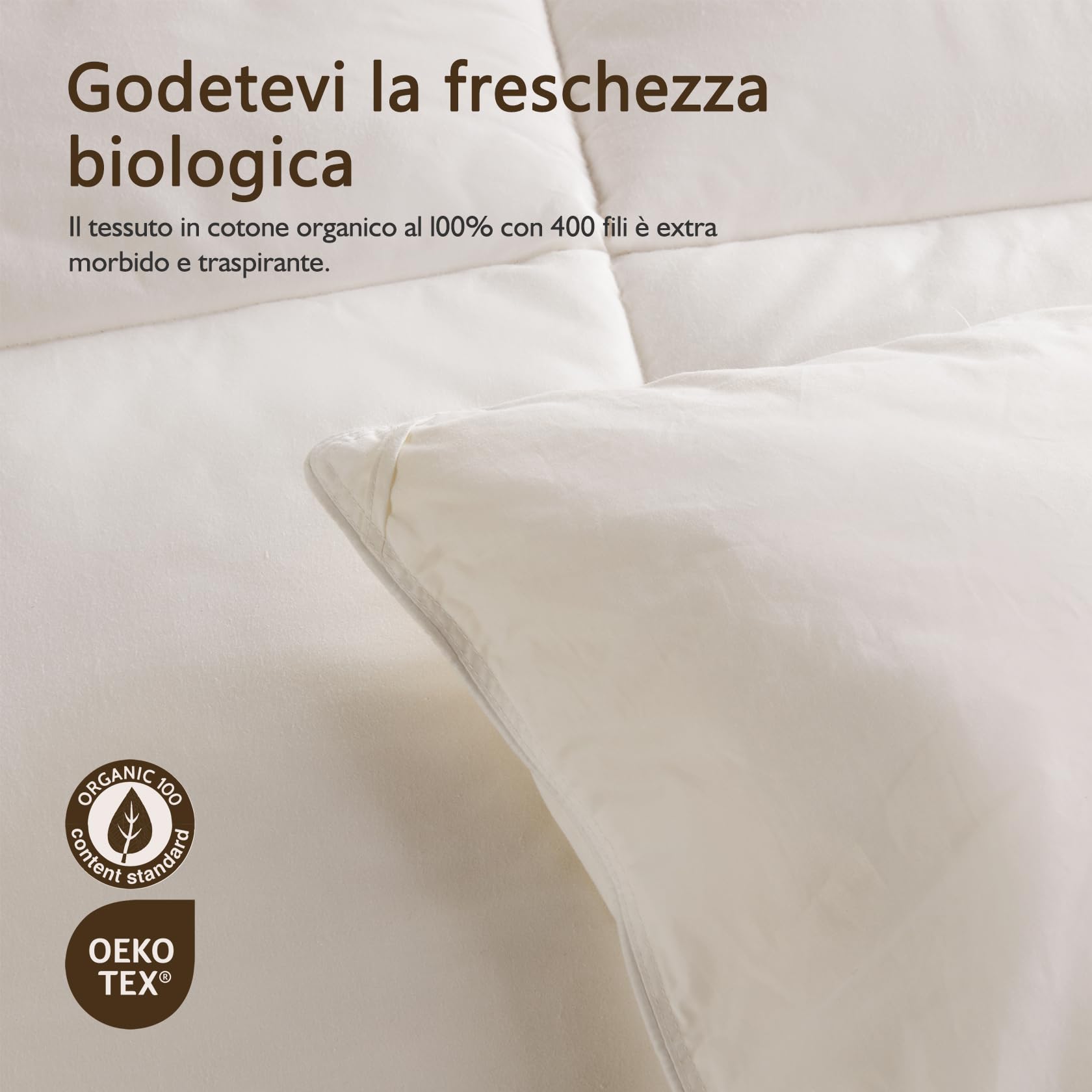 BPC piumino matrimoniale piuma di lusso, 100% cotone organico piumone piuma per invernale 220x240 cm, piumini matrimoniali d oca Ultra Soft Hotel Collection, conforme a Oeko-Tex e RDS