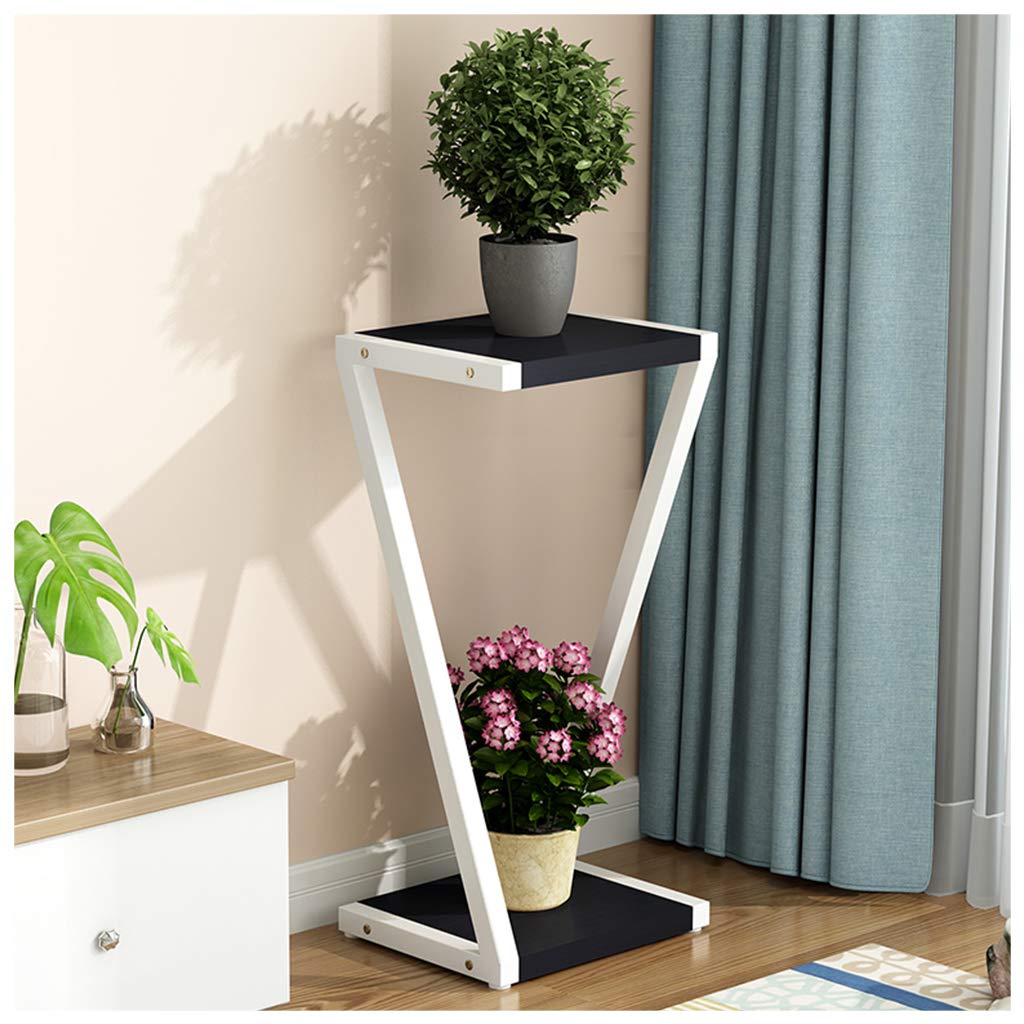 DQKHGFCAPG Floor-standing Metal Plant Pot Stand, Plant Display Stand for Indoor /605(White-frame Blackboard,80CM)