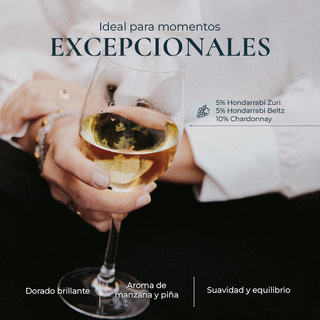 Aitako 2024 – Vino Blanco D.O. Getariako Txakolina – Selección Especial de Viñedos Viejos – 6 Botellas 75cl – Fresco, Mineral y Elegante – Edición Limitada Ideal para Mariscos,Gaintza txakolina