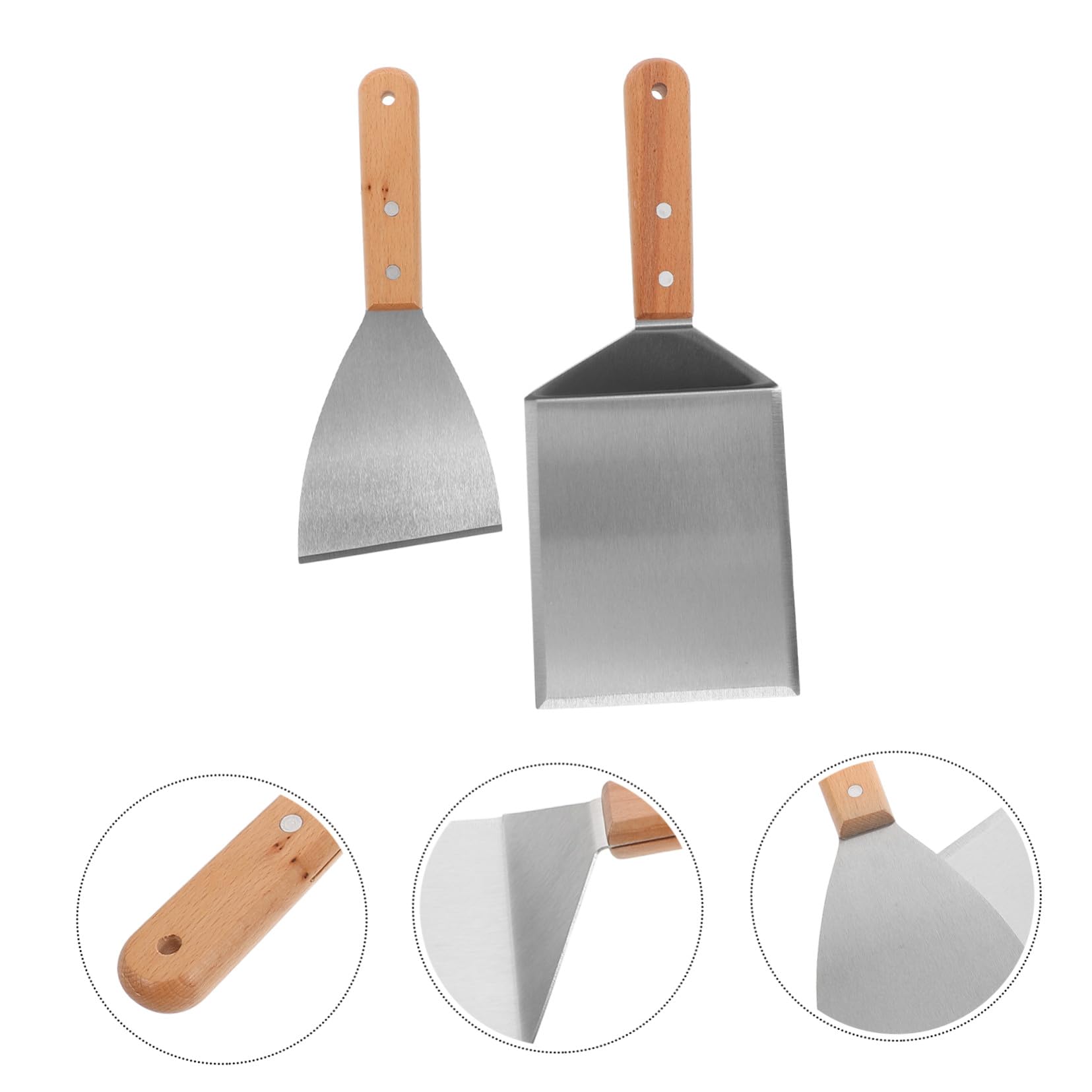 Gatuida 2pezzi Spatola Per Barbecue in Acciaio Inox Da Raschietto Spatola Lunga Girevole Per Grigliate Hamburger Pancake e Uso in Cucina