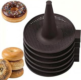 6-Pack Bagel Mold,Silicone Donut Pan Bagel Maker Set,Bagel Making Kit for Homemade Baking, Nonstick Easy-Release Reusable Silicone Molds