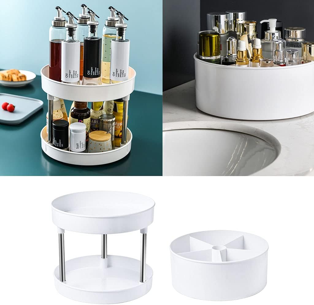 Turntable Cabinet 1/2 360 Degree Rotating Rack for Kitchen Countertop Bathroom Vanity Display Stand