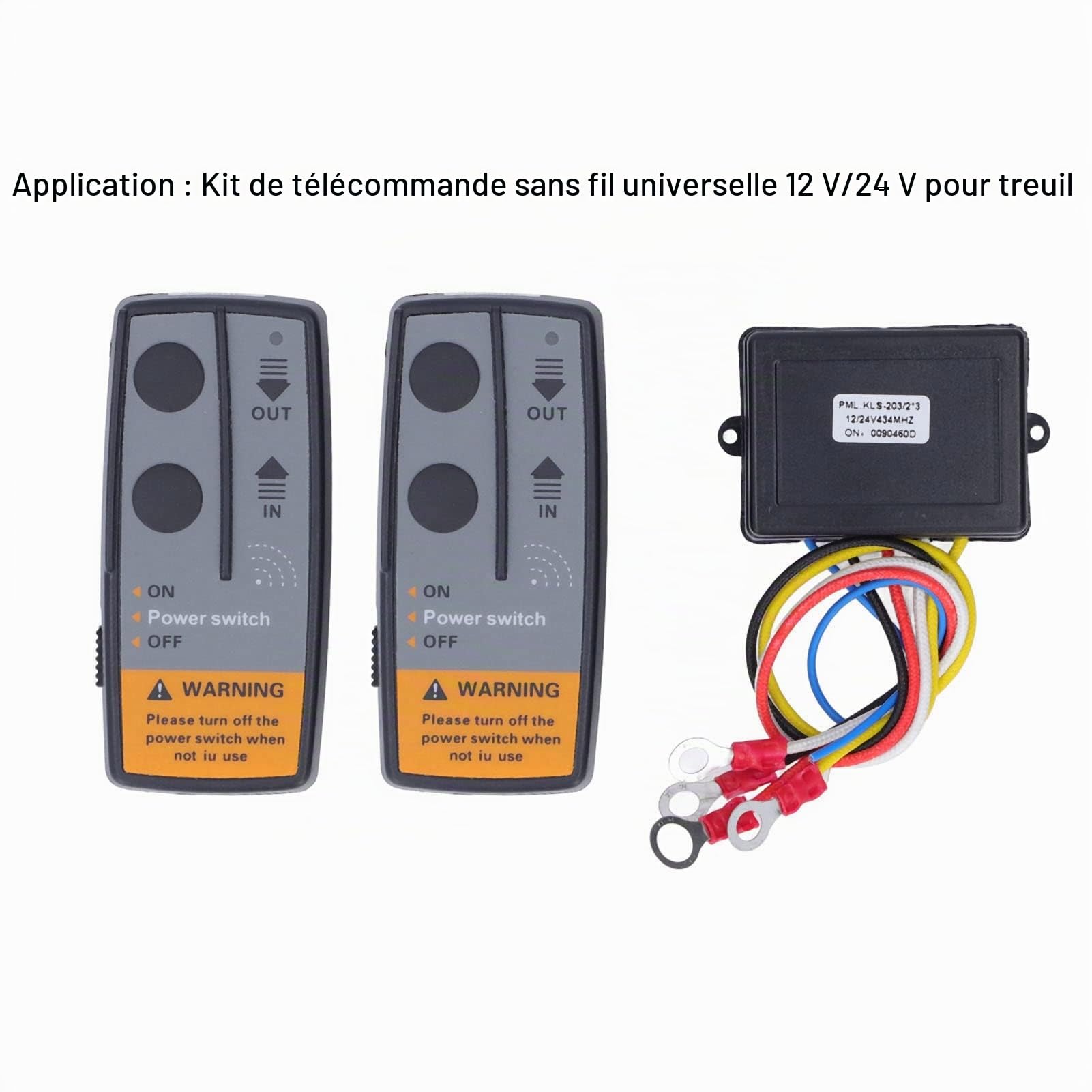 Kit de Télécommande de Treuil sans Fil de Récupération 12 V 24 V pour Camion ATV SUV Contrôleur de Commutateur de Combiné 75ft Ensemble de Commutateur de Télécommande sans Fil de Treuil électrique Uni