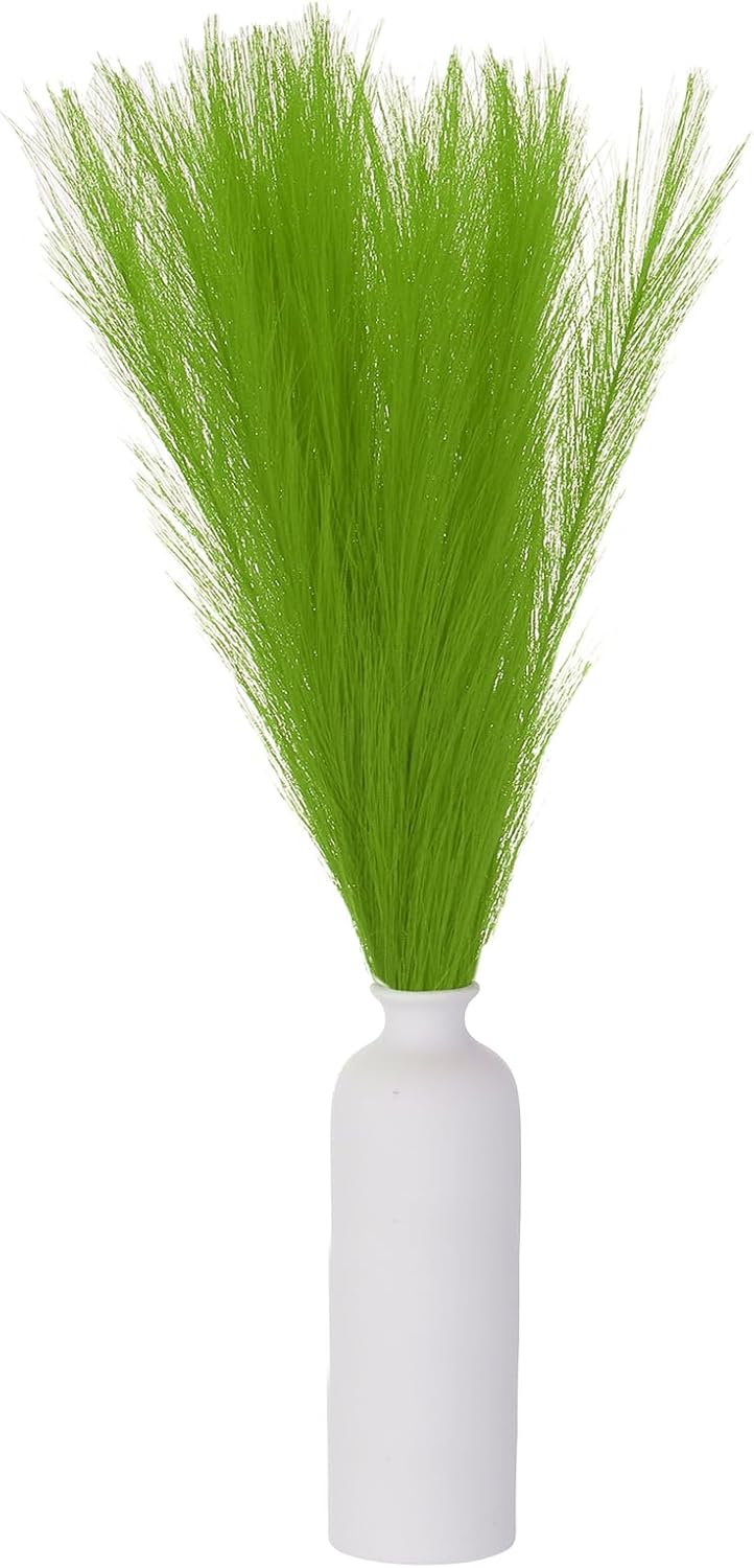 MECCANIXITY 30PCS Faux Pampas Grass Decor, 17"/43cm Artificial Fluffy Grass Stems Fake Dried Flowers for Home Wedding Vase Decoration, Gold