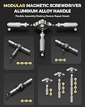 LIFEGOO 40 in 1 Magnetic Screwdriver Set, DIY Ratchet Screwdriver Set, Multi Bit Magnetic Drive Set with Detachable Ratchet Handle, Portable Compact Repair Tool Kit for Furniture Computer Bicycle