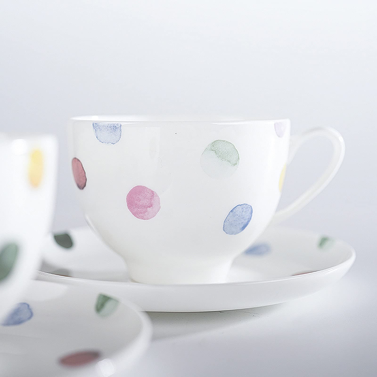 Taza de café Bone China, Taza de café con platillo, té de la Tarde, Taza de café de cerámica Fresca y Sencilla para el hogar, Taza de café de 250ML