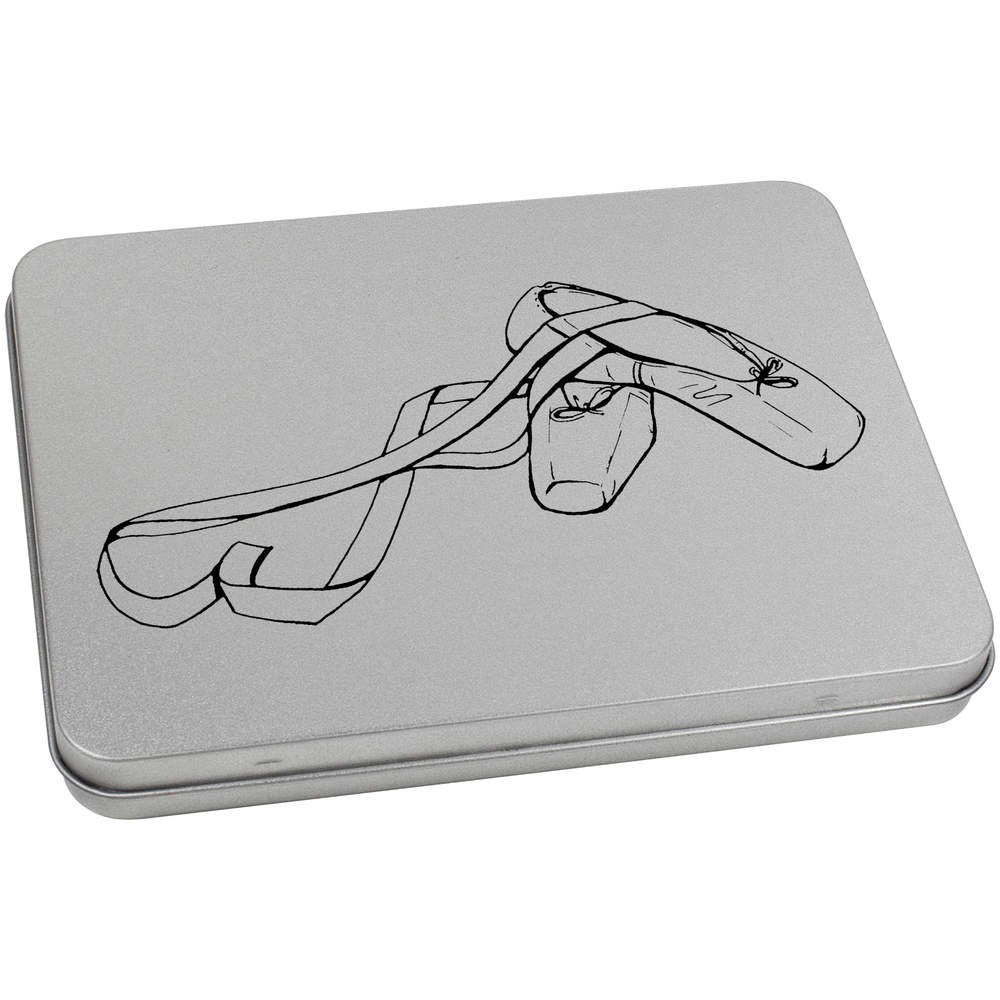 Azeeda 170mm 'Ballet Shoes' Metal Hinged Tin/Storage Box (TT00054149)