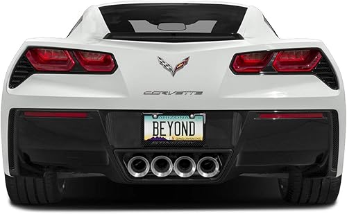 Miniatura 4 de Para Chevrolet Corvette C7 Stingray en 3D gris oscuro sobre fibra de carbono real, marco de matrícula de plástico ABS con licencia oficial