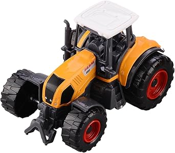 T Tooyful Kids Mini Tractor Mini Tractor Playset Educational Tools Die Cast Vehicle Toys Simulation Farmhouse Car for Christmas Birthday Holiday, Yellow