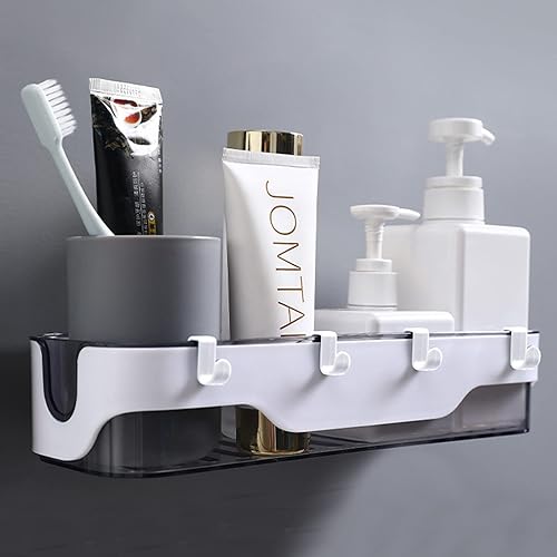 Miniatura 4 de Organizador de estante de ducha paquete de 2 unidades adhesivo de pared para champú sin taladrar estante de almacenamiento a prueba de óxido estante