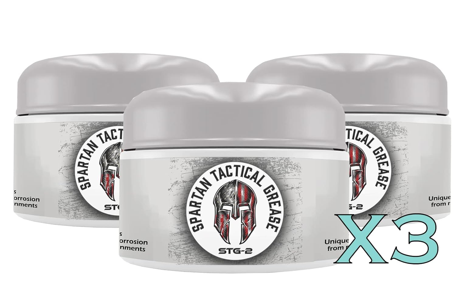 Spartan Tactical Gun Grease | Military Grade USA Made Firearms & Weapons Lubricant | Used by Operators and Law Enforcement Officials (3 Jars (6oz))