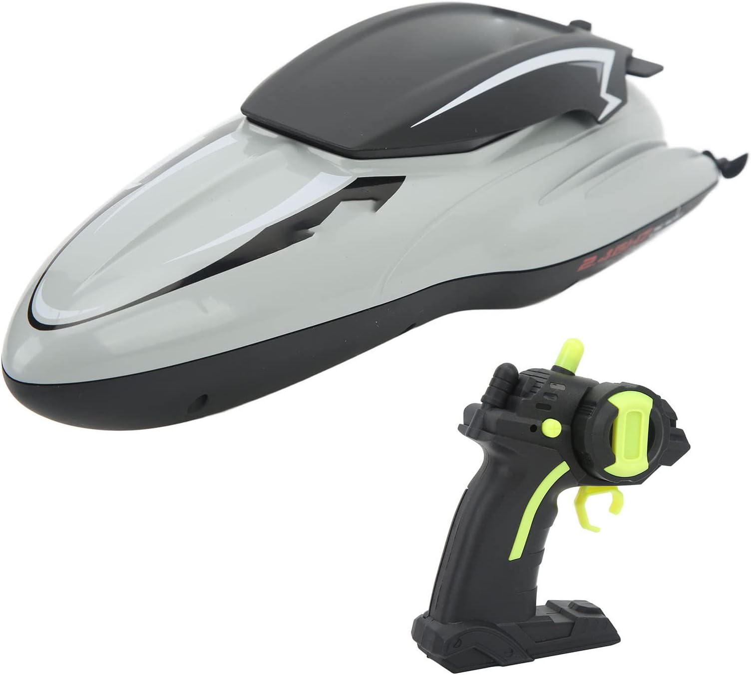 Remote Control Speedboat , Dual Powerful Motor Long Battery Life Remote Control Boat Toy Faster Travel Speed ​​for Play (Grey)