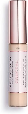 Makeup Revolution Conceal and Hydrate Concealer, Full Coverage & Matte Finish, C3.5 for Fair/Light Skin Tones, Vegan & Cruelty-Free, 0.7 Fl Oz