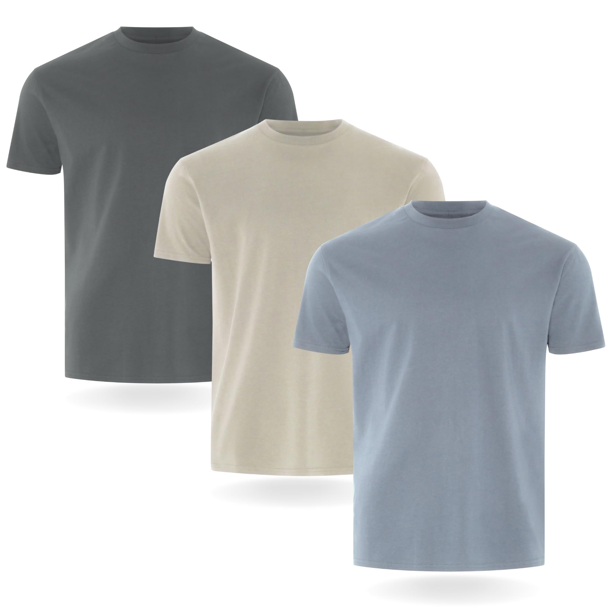 FM London 3/5-Pack Mens T Shirt - Premium Weight T-Shirts for Men with Lightly Fitted Design - Super Soft - Made with 100% Cotton - Stretch Fit for Any Occasion - Durable Comfort Fit — view 9