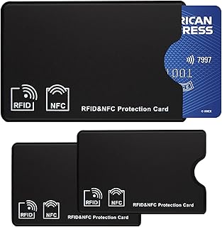 3 PCS Protege Carte Bancaire,Porte Carte Rfid,Protection Carte Bancaire,Pochette Carte Bancaire,Etui Carte Bancaire,Protege Carte Bancaire Anti Piratage,Porte Carte Anti Piratage,90*59mm(Noir)
